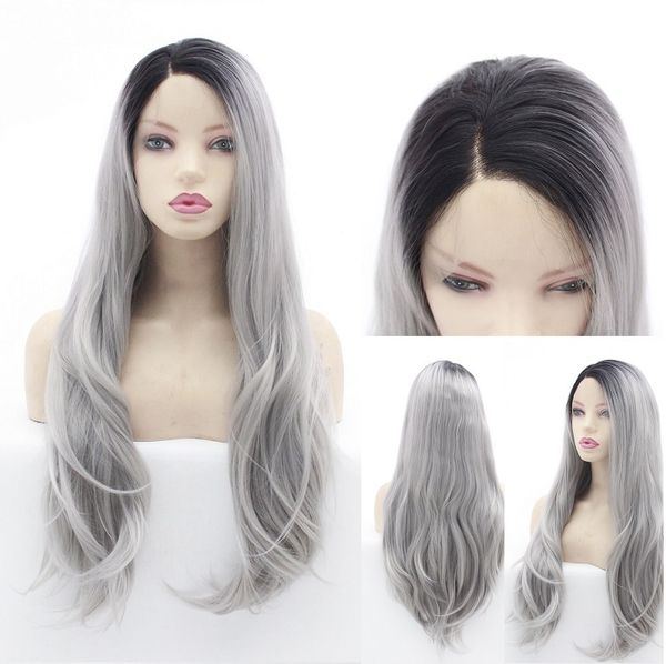 new designer fashion lace front wig micro wave curly synthetic hair wigs sell traceless hairline classic style split full head set, Black;brown